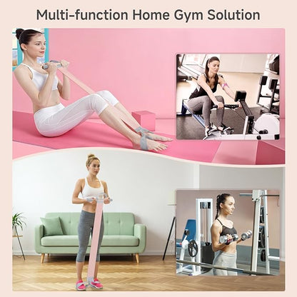 Fabric Resistance Band with Handles, 120lb Full-Body Excercise Band, Non-Slip Elastic Bands for Strength Muscle Training, Stretch Band Workout Equipment for Leg Arm Chest Core Wrist Ankle