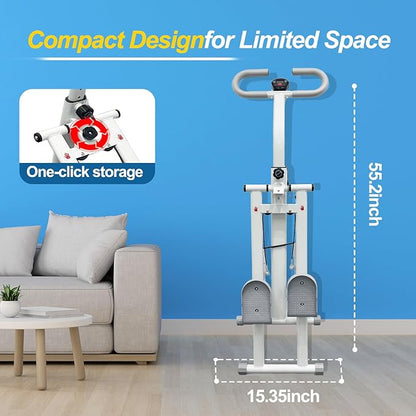 Stair Stepper for Home Vertical Climber, Foldable Full Body Exercise Aerobic Climbing Machines, Mountaineering Fitness Equipment with Adjustable Handles