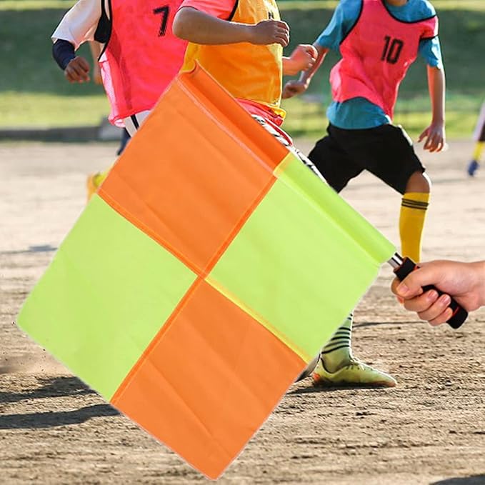 2PCS 18IN Flag Soccer Linesman Flag, Soccer Referee Flags, Red and Yellow Referee Flags Suitable for Football and Hockey Training and Competitions