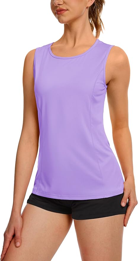 TACVASEN Women's UPF 80+ Workout Tank Top Sleeveless Quick Dry Sun Protection Hiking Athletic Gym Yoga Running Shirts