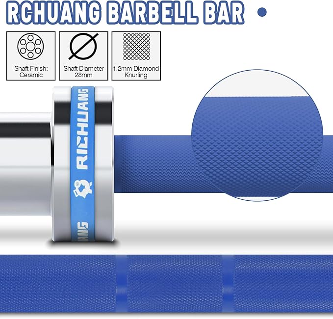 7ft Olympic Barbell, Weightlifting Barbell 28mm 45lb - 500/700/1000lbs Capacity with Smooth Spinning Sleeves, Olympic Bar Fits 2" Olympic Plates, for Snatch Clean Jerk - Home Gym Training