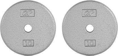 CAP Barbell Standard 1-Inch Cast Iron Weight Plates - Singles & Sets | 1.25-50 lbs | Multiple Options