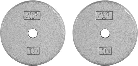 CAP Barbell Standard 1-Inch Cast Iron Weight Plates - Singles & Sets | 1.25-50 lbs | Multiple Options
