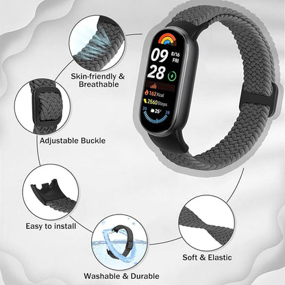 Braided Bands Compatible with Xiaomi Smart Band 10 9 8 Straps for Women Men
