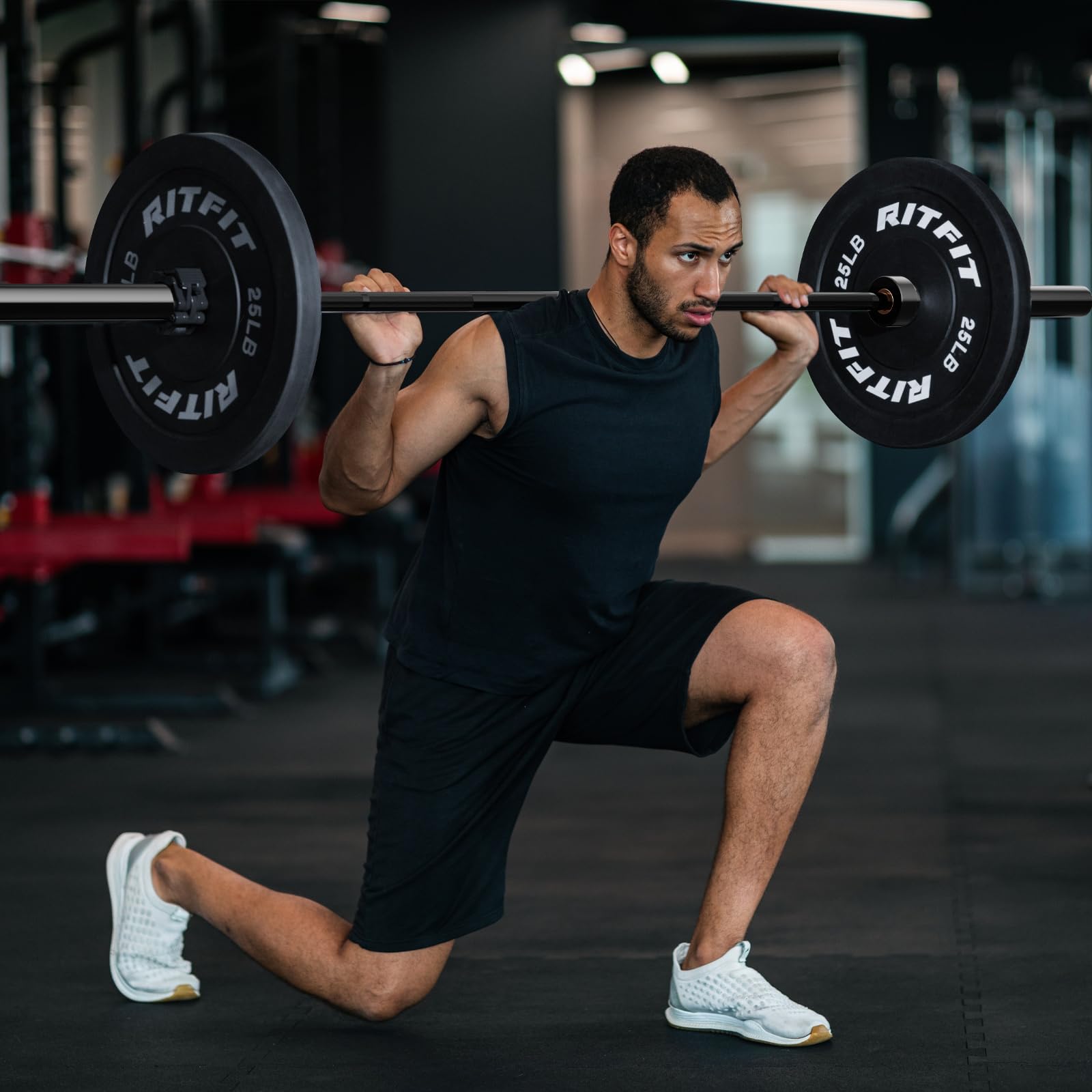 RitFit Elite 7ft Olympic Barbell, 500lbs — Black