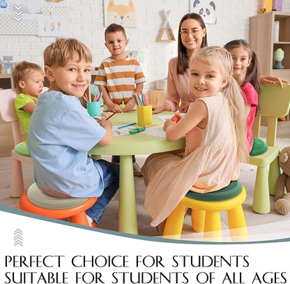 Libima 4 Pcs Wiggle Seat Inflated Wobble Cushion for Sensory Kid 13 Inches Balance Disc Flexible Seating for Classroom Sensory Pad for Chair Wiggle Cushion with Needle Pump