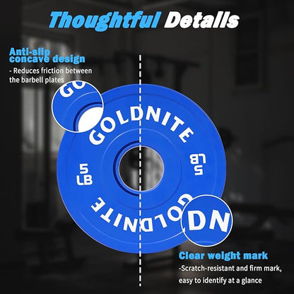 Change Plates Set 1.25LB 2.5LB 5LB Set Fractional Weight Plate Olympic Bumper Plates for Cross Training Steel Insert Strength Training Weight Plates