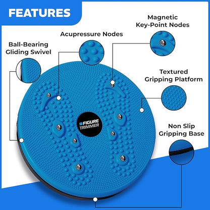 Daiwa Felicity Figure Trimmer Ab Twister Board - Waist Twister Machine for Core & Abs Exercise - Waist Twisting Fitness Tool, Dizzy Disc Twist Board for Slimming Workout with 8 Magnets Reflexology