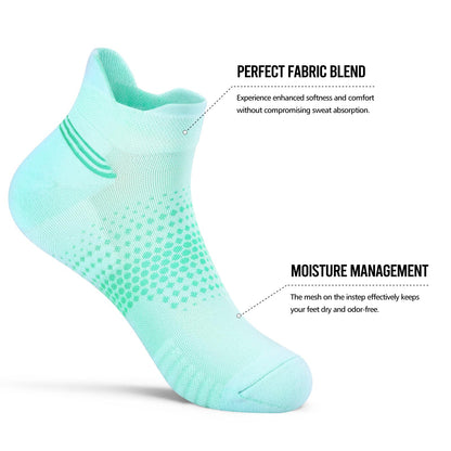 PAPLUS Ankle Compression Socks for Women, 6 Pairs Cushioned Running Socks