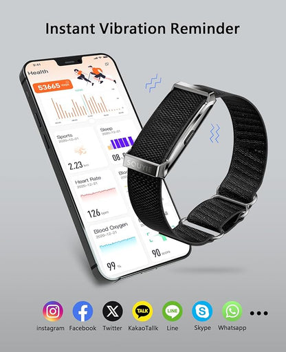 Smart Bracelet for Men Women, Health Activity Fitness Trackers, 24/7 Continuous Heart Rate/Blood Pressure/HRV/Stress Monitor, 24H Sleep Tracker, 170+ Sports Modes Smart Wristband with Free APP 2 Bands