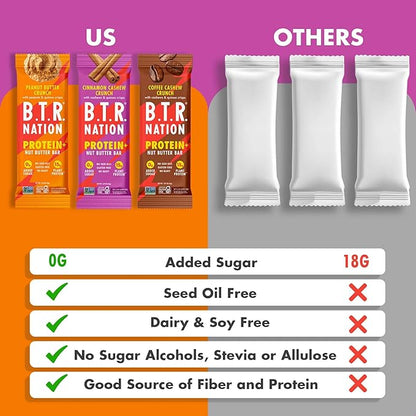 B.T.R. Nation Vegan Keto Plant Based Protein & Fiber Bars - High Protein (Sampler Pack) | (9 Pack) | Low Carb & GF, Free of Sugar Alcohols, Dairy, Soy and Boosted with Powerful Superfoods!