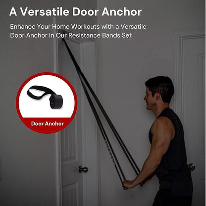 Premium Latex Free Resistance Bands for Working Out - Set of 5 + Carrying Bag | Non Latex Pull Up Loop Workout Bands Resistance for Women and Men | Stretching, Exercise and Muscle Training