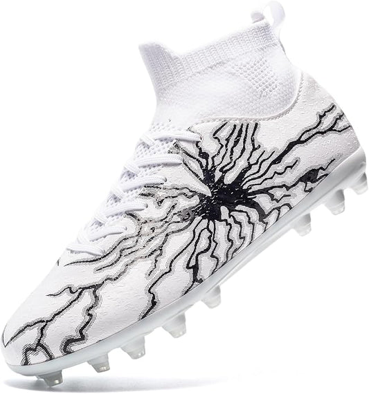 Kids Soccer Cleats Boys Girls Training Football Cleats Youth High-top Soccer Shoes for Little/Big