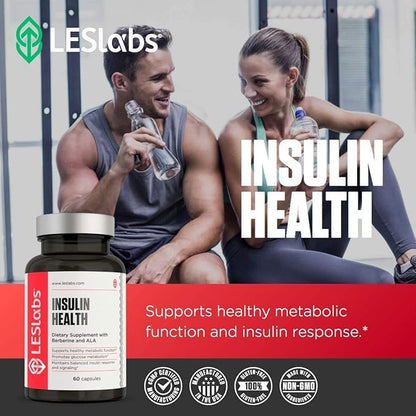 LES Labs Insulin Health ??Metabolic Health and Support, Lipid & Carbohydrate Metabolism ??Berberine, Chromium, Olive Leaf, Alpha Lipoic Acid & Vanadium ??Non-GMO Supplement ??60 Capsules