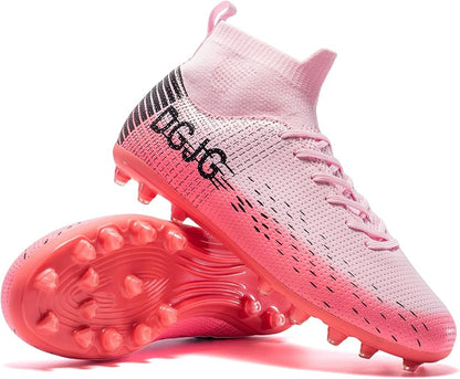 Youth Soccer Cleats Mens Training Football Cleats Lightweight Womens High-top Soccer Shoes AG, Tacos de Futbol para Hombre