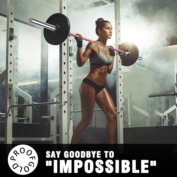 PROOFGOLD 6.6ft/7ft Olympic Barbell Bar 35Lb(15kg)/45LB(20kg) Barbell,Bench Press Bar for Squats and Deadlifts,Olympic Weight Bar for Home Gym,Womens Mens barbell(2inch),500LB/700LB/1000LB