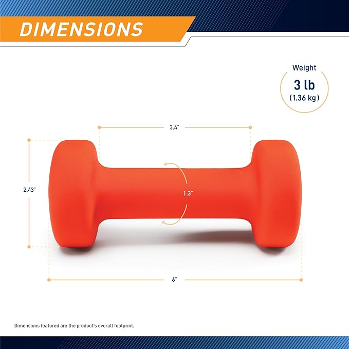 Marcy Colored Neoprene Dumbbell (Sold in Singles or Set) Hand Weights, Exercise Free Weights for Home Gym