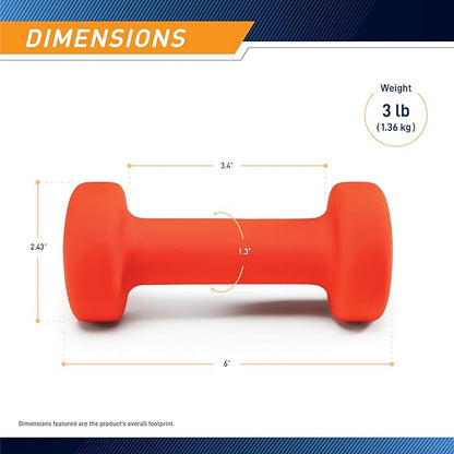 Marcy Colored Neoprene Dumbbell (Sold in Singles or Set) Hand Weights, Exercise Free Weights for Home Gym