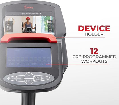 Sunny Health & Fitness Full Body Workout Elliptical Trainer with Digital Performance Monitor, Low Impact Exercise, and Optional Bluetooth with Exclusive SunnyFit App