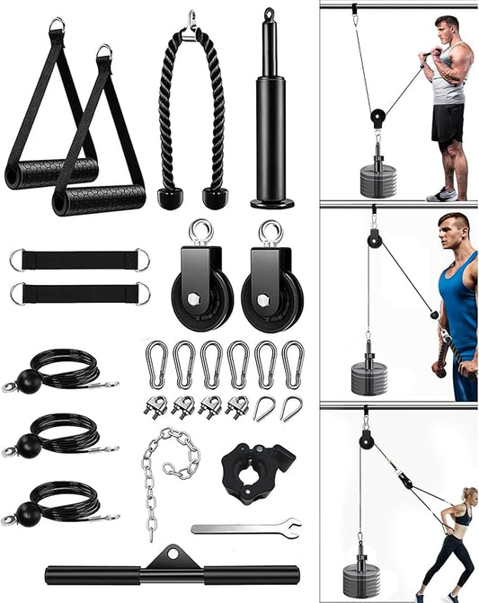 ASIEIT Weight Cable Pulley System for Home Gym, Durable Cable Pulley Attachments for Garage Gym