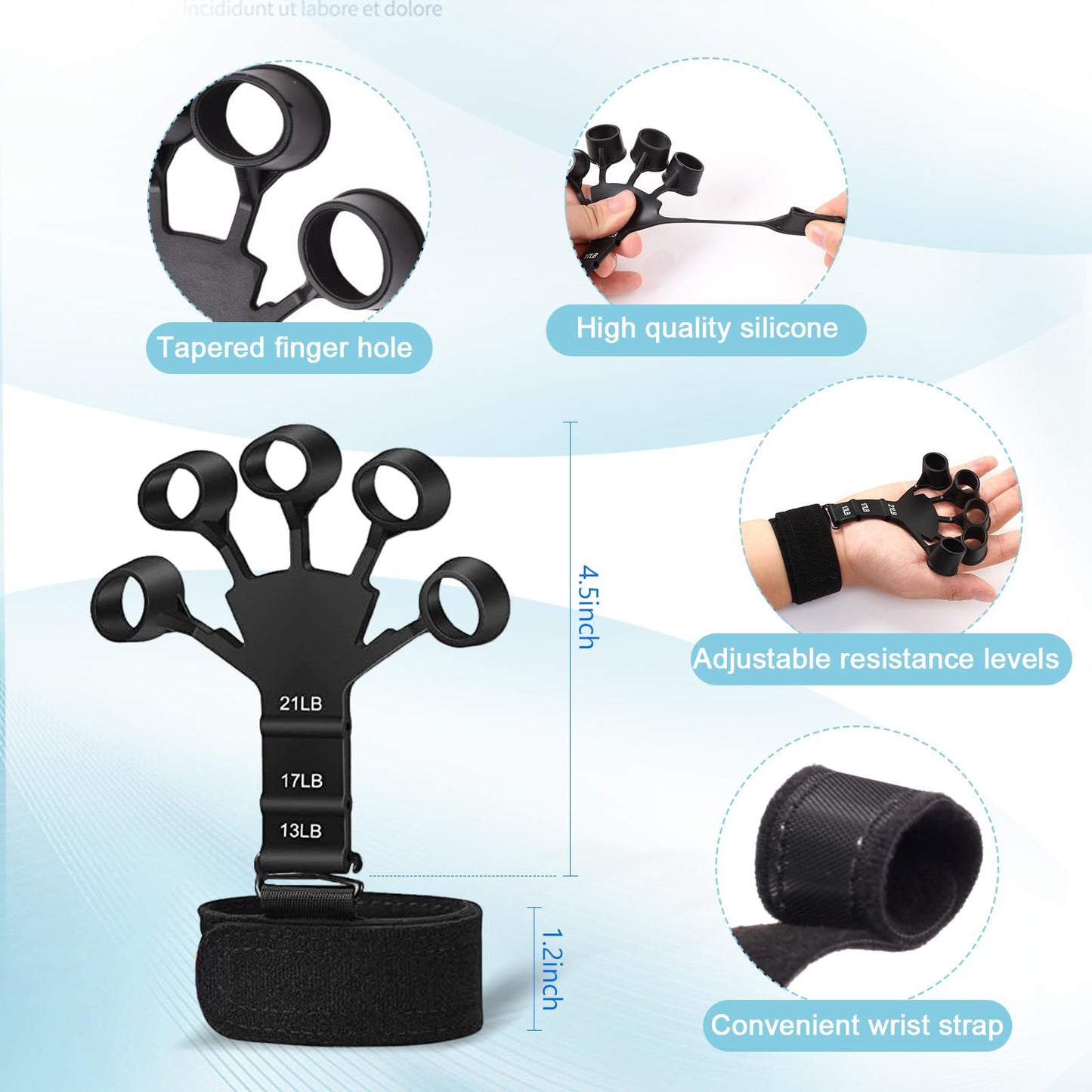 5 PCS Grip Strength Trainer Kit,Forearm and Hand Gripper Strengthener