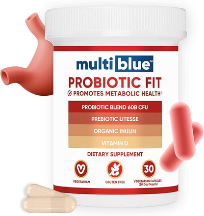 Probiotic Fit for Men & Women, Bifidobacterium Lactis B-420, Digestive & Gut Health, 60 Billion CFU, Prebiotic + Vitamin D3, 30 Cnt