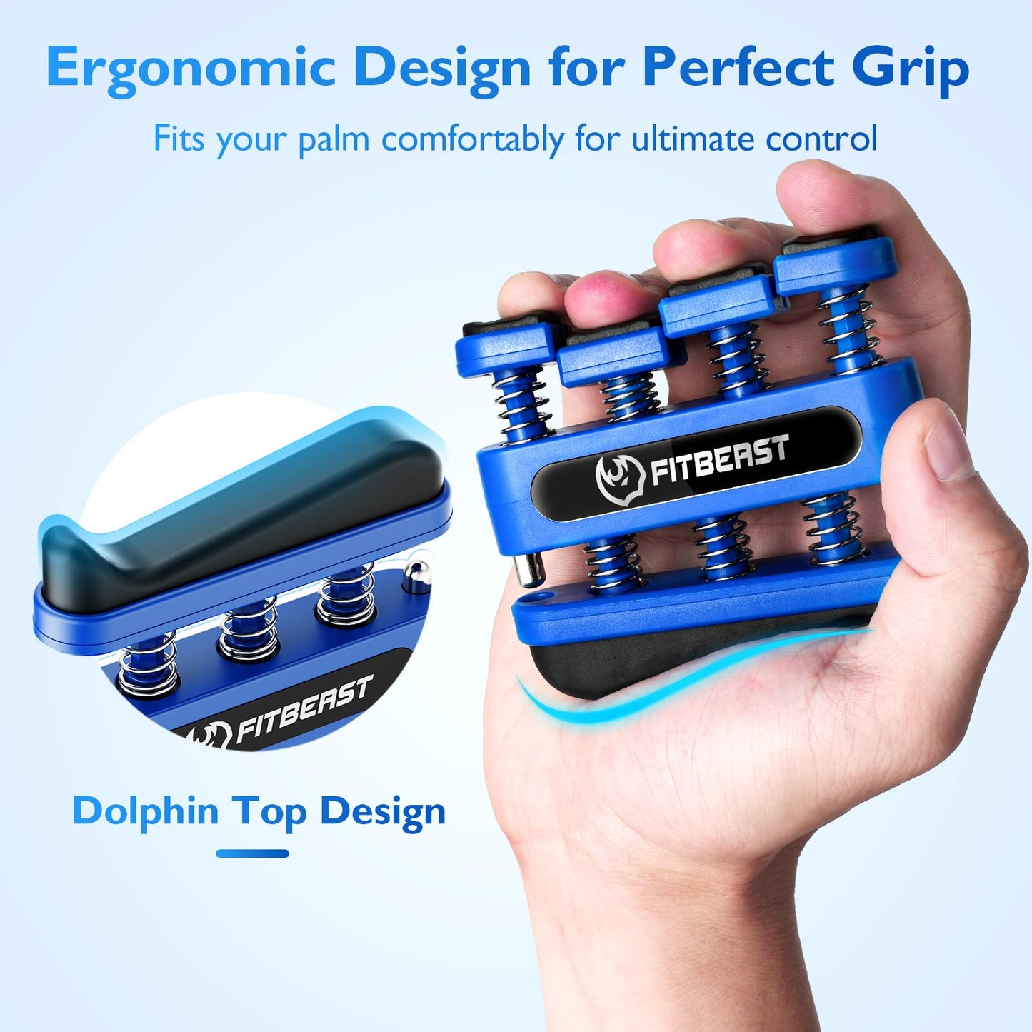 FitBeast Finger Strengthener, Finger Exerciser 4-Pack, Hand Exerciser for Improve Dexterity and