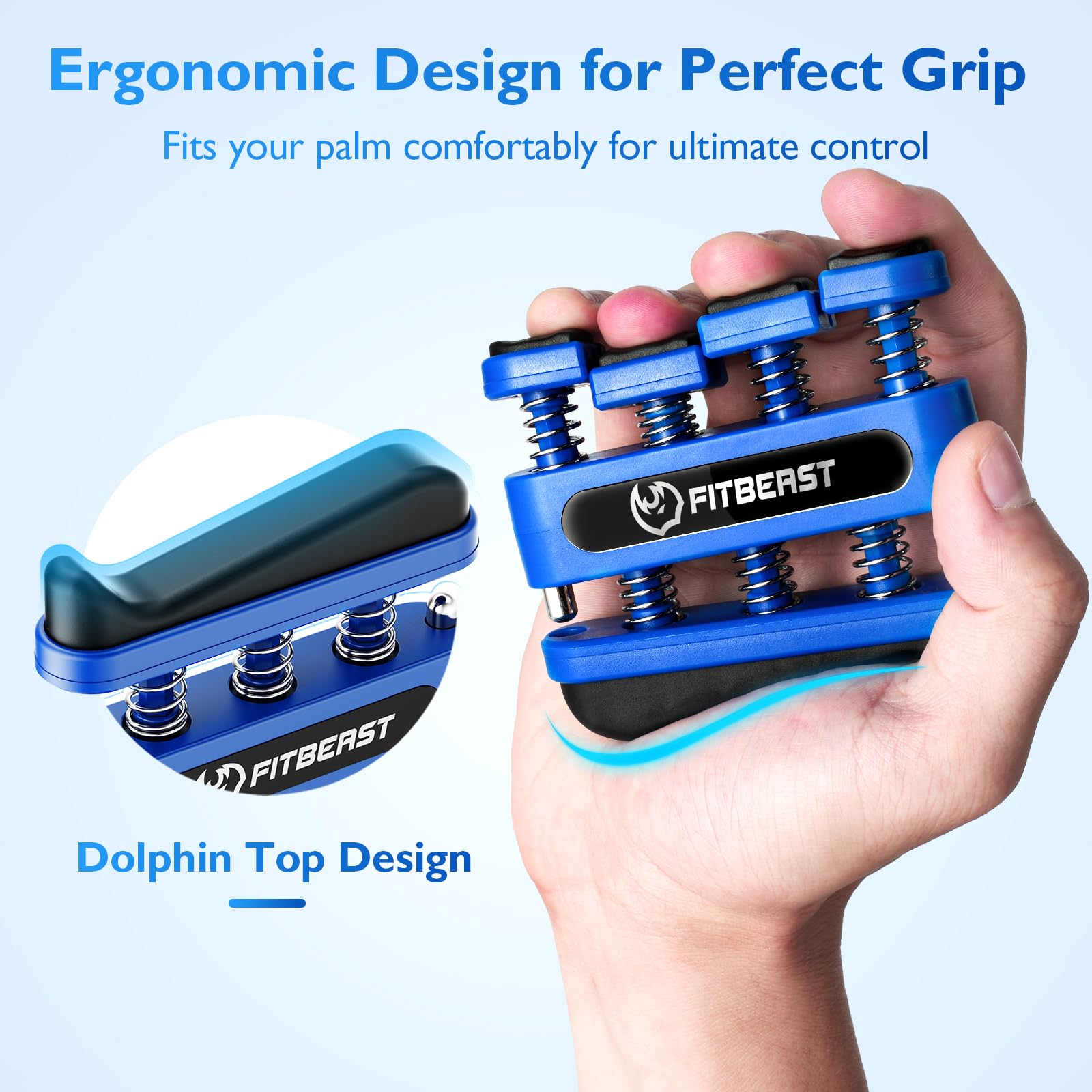 FitBeast Finger Strengthener, Finger Exerciser 4-Pack, Hand Exerciser for Improve Dexterity and