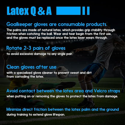 Soccer Goalkeeper Gloves with Finger Protection to Prevent Injuries, Strong Grip for Tough Tackles, Breathable Goal Keeper Gloves for for Kids, Youth and Adult