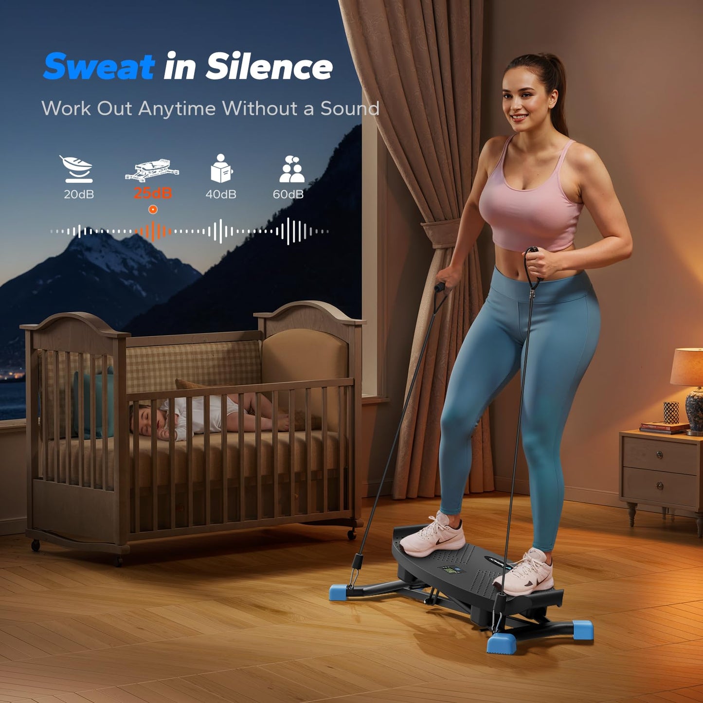 MERACH Balance Board for Adults, Rocking Stepper with Resistance Bands