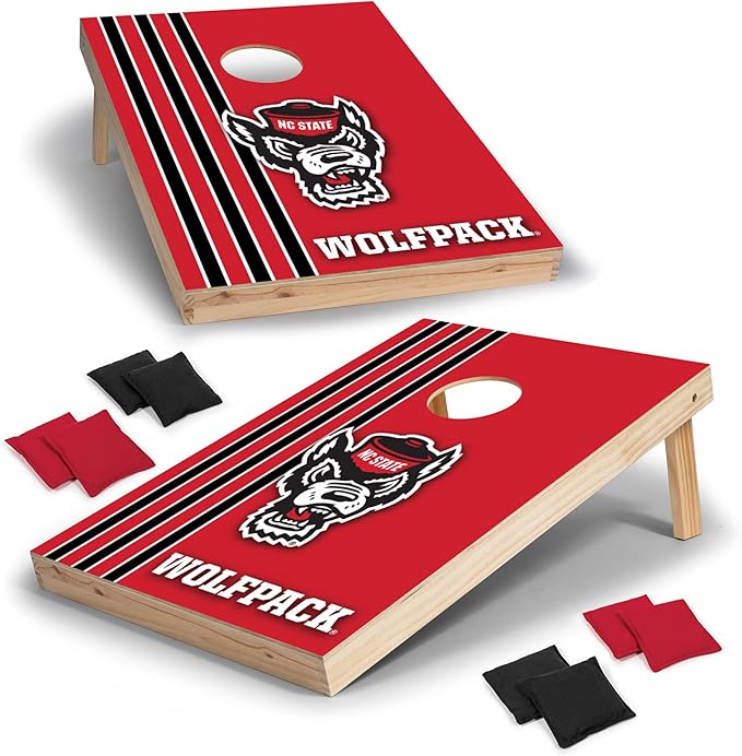 2' x 3' Solid Wood Cornhole Set with Direct Print HD Team Graphics – Great Gift for Any NCAA Fan! Bean Bag Toss Family Outdoor Games