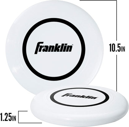 Franklin Sports Flying Disc - Disc for Beach, Backyard, Lawn, Park, Camping - 140 or 175 Grams - Perfect for Dogs - White