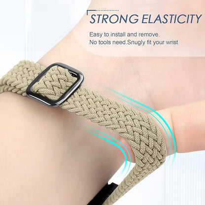 Tiptops Braided Nylon Bands Compatible with Fitbit Inspire 3/Inspire 2/Inspire/Inspire HR/Ace 2/Ace 3, Adjustable Loop Stretchy Straps Replacement Wristbands for Fitbit Inspire Women Men