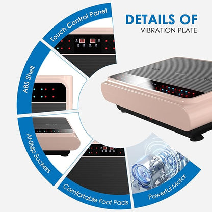 Vibration Plate Exercise Machine - Whole Body Workout Vibration Platform Lymphatic Drainage Machine for Weight Loss Home Fitness with Resistance Bands Remote