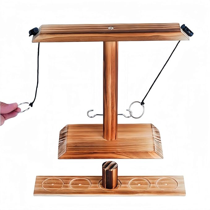 Ring toss Game, Large Base Hook and Ring Game, Hook and Ring Throwing Game for Adults Kids, Family-Friendly Indoor Holiday Fun or Outdoor Patio Games