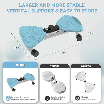 renZEC Waist Twister Machine, Adjustable Exercise Twist Board for Women Men, Noiseless Ab Twister for Home Gym Equipment, 330 lbs Capacity | Track Time, Reps, Calories with Digital Display