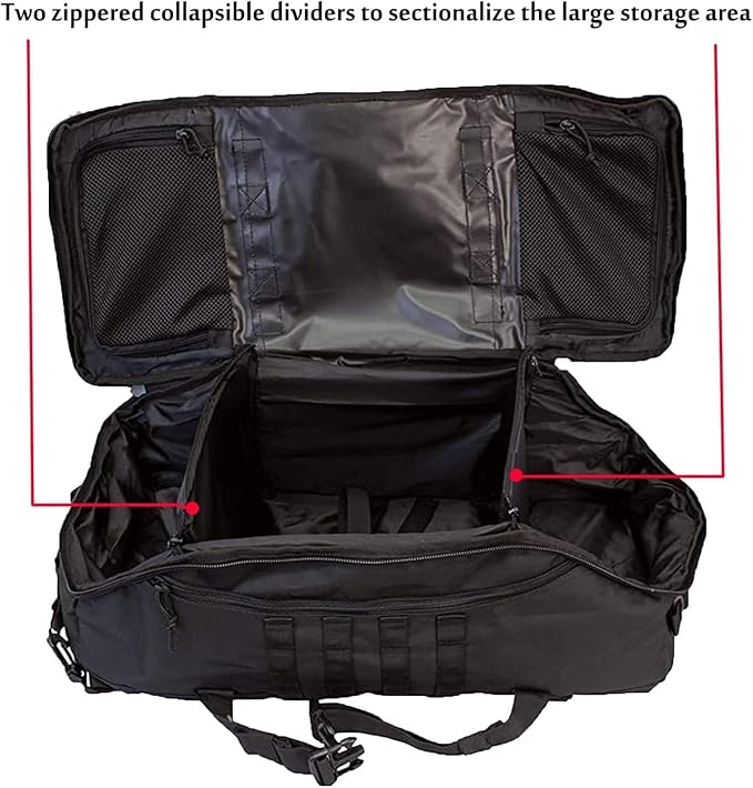 3 In 1 Tactical 85L Military Backpack Travel Duffle Bag for Weekender Gym Workout Deployment