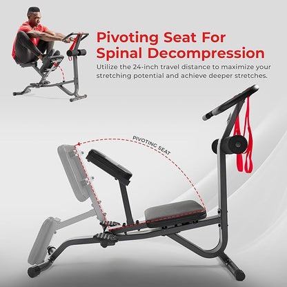 Sunny Health & Fitness Full Body Traction & Stretch Decompression Bench/Table Machine for Lumbar Stretching, Lower Back Pain Relief, Improved Posture Correction, Rehab, Spinal Compression, Flexibility