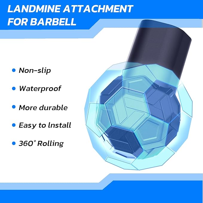 Landmine Attachment for Barbell 2 inch Olympic Bars Natural Rubber T Bar Row Attachment for Press, Row, Rotate, Split Squat Safety Sturdy and Easy to Use with 360° Rotation for Gym Home (Black)