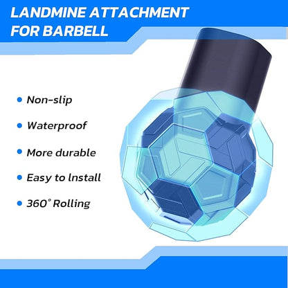 Landmine Attachment for Barbell 2 inch Olympic Bars Natural Rubber T Bar Row Attachment for Press, Row, Rotate, Split Squat Safety Sturdy and Easy to Use with 360° Rotation for Gym Home (Black)