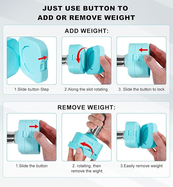 15LB 20LB 40LB 50LB Adjustable Dumbbell Set Free Weights Dumbbells Set for Women Men Hand Weights Sets Adjust Dumbbell Weight Sets for Home Gym Exercise Workout Strength Training Equipments