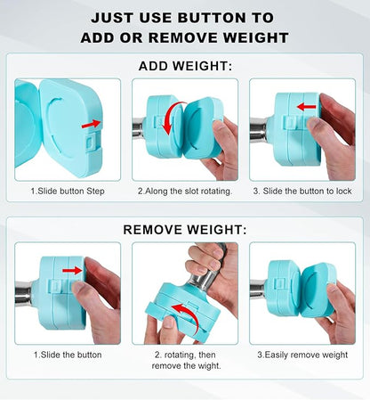 15LB 20LB 40LB 50LB Adjustable Dumbbell Set Free Weights Dumbbells Set for Women Men Hand Weights Sets Adjust Dumbbell Weight Sets for Home Gym Exercise Workout Strength Training Equipments