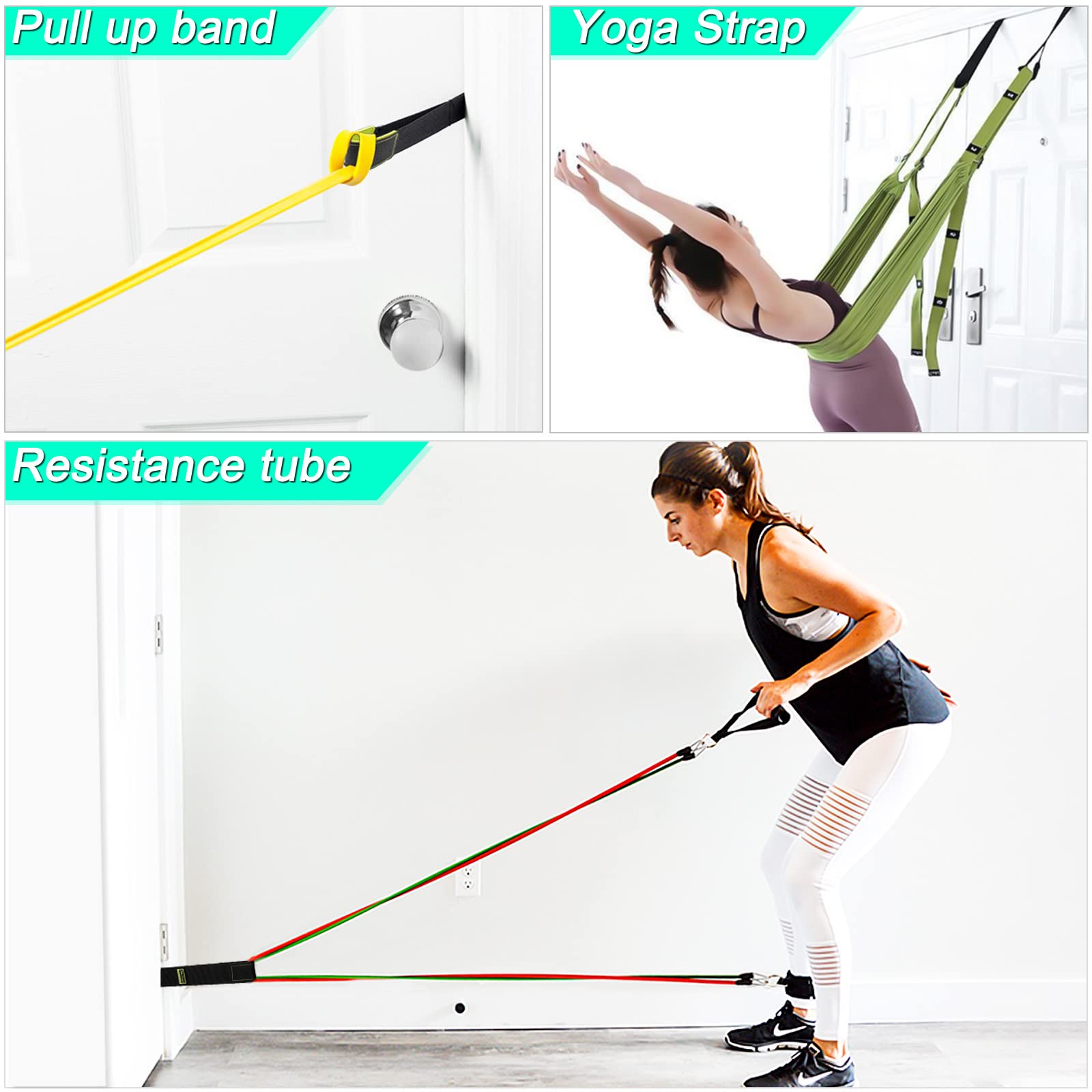Manificent Door Anchor for Resistance Bands, Heavy Duty Padded Door Anchor System Door Hook