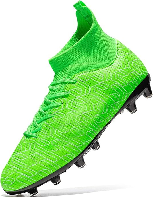 Kids Soccer Cleats Boys Youth Firm Groud Cleats for Girls High Top Trainning Football Shoes AG/FG