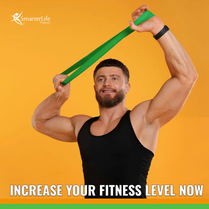 SmarterLife Resistance Bands Set of 5 Extra Wide Latex-Free Exercise Bands