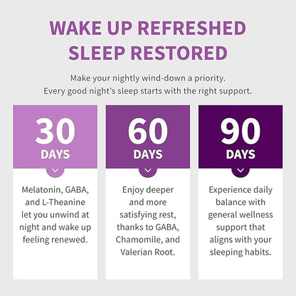 12-in-1 Melatonin Sleep Capsules - Natural Sleep Aids for Adults with Melatonin 5mg and Magnesium Glycinate 500mg, Sleep Aid with Ashwagandha, L Theanine, Valerian Root, GABA, 5-HTP (90ct, Pack of 3)