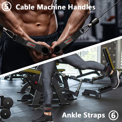 Cable Attachments for Gym,Cable Machine Accessories for Home Gym, Triceps Pull Down Attachment, LAT