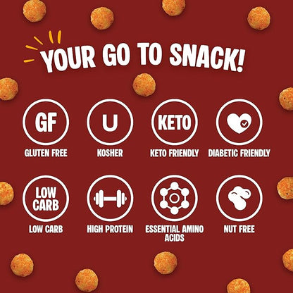 Twin Peaks Protein Puffs - (Mesquite Barbecue), Keto Friendly, Low Carb Snack (300g, 21g Protein, 2g Net Carbs, High Protein, Healthy Crunchy Snack)