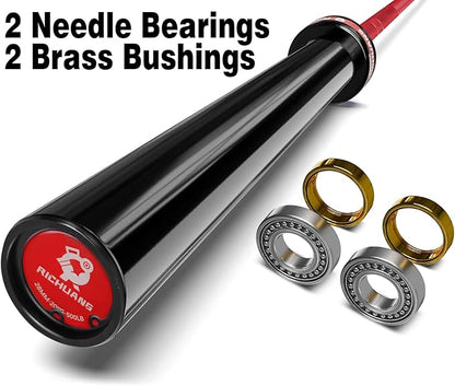 7ft Olympic Barbell, Weightlifting Barbell 28mm 45lb - 500/700/1000lbs Capacity with Smooth Spinning Sleeves, Olympic Bar Fits 2" Olympic Plates, for Snatch Clean Jerk - Home Gym Training