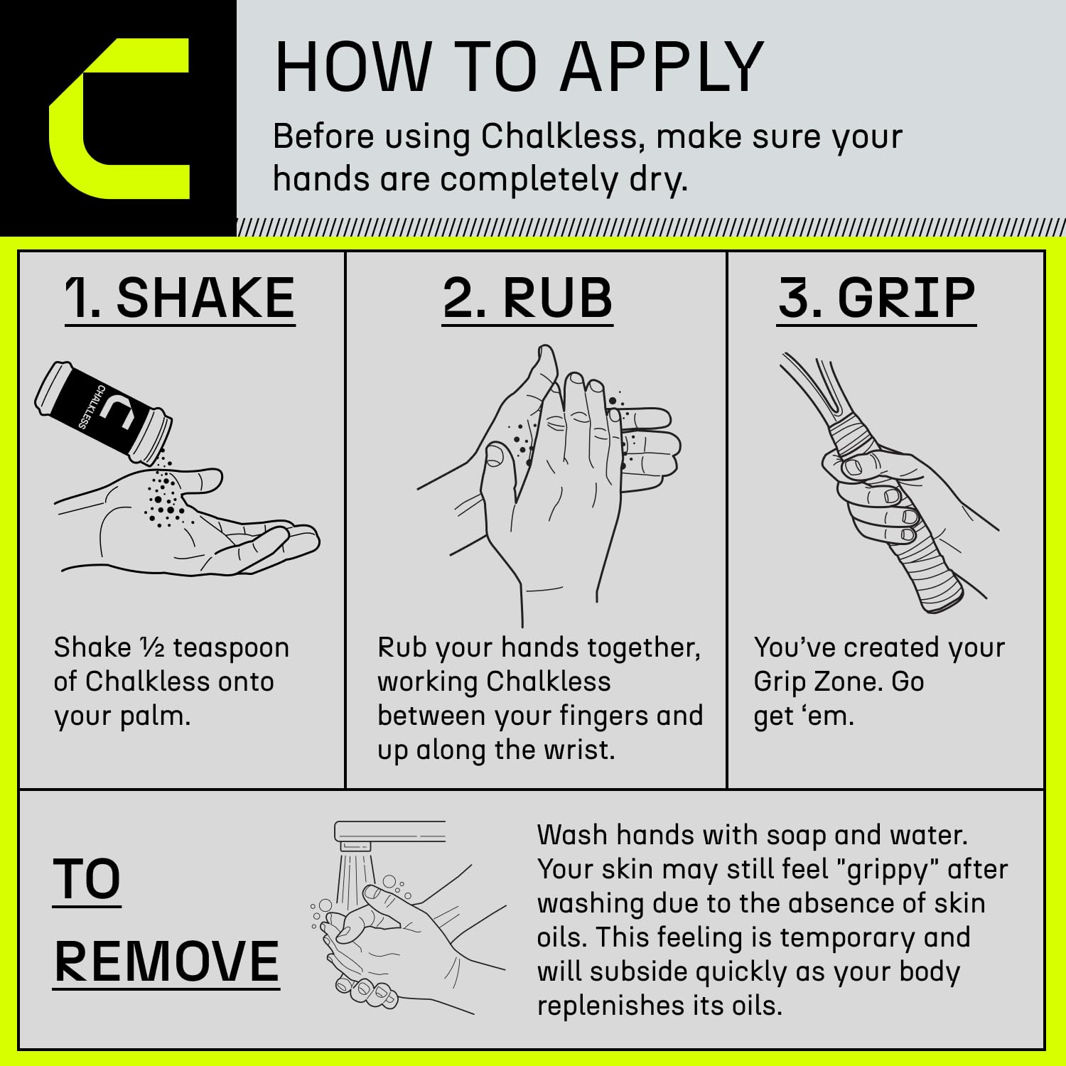 Chalkless Grip Enhancer - Premium Liquid Chalk Alternative & Less Mess Hand Chalk for